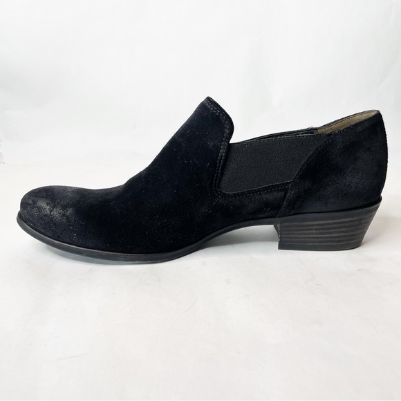 Paul Green Faith Black Suede Low Heel Western Bootie Size 8.5 - Picture 4 of 13